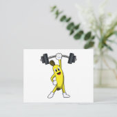 Banaan bij krachttraining met halter briefkaart (Staand voorkant)