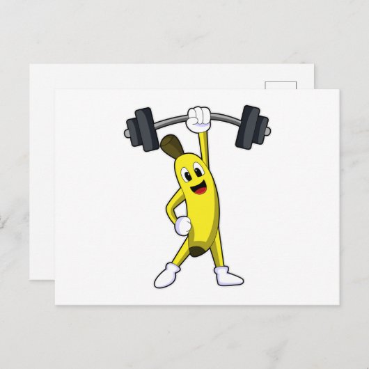 Banaan bij krachttraining met halter briefkaart (Voorkant / Achterkant)