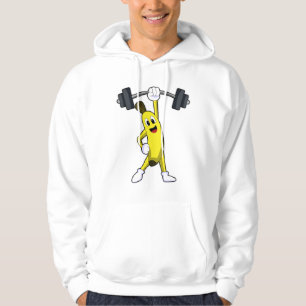 Banaan bij Sterke opleiding met Barbell Hoodie