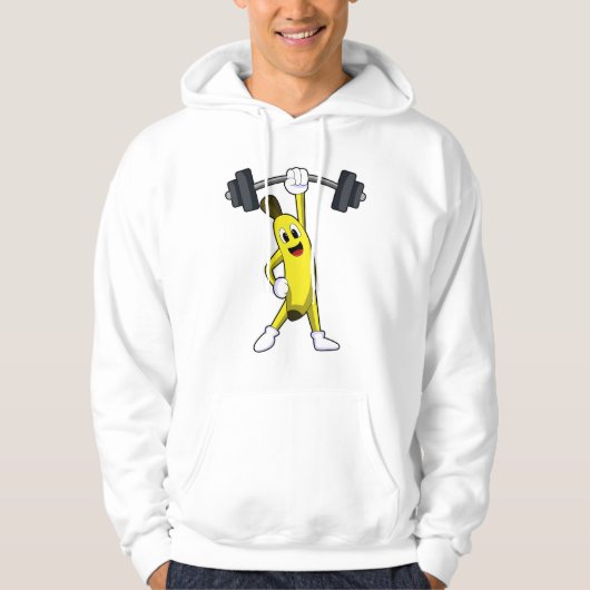 Banaan bij Sterke opleiding met Barbell Hoodie (Voorkant)