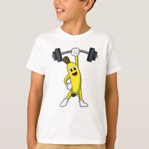 Banaan bij Sterke opleiding met Barbell T-shirt