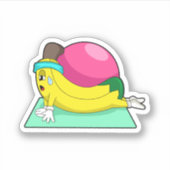 Banaan bij Yoga Fitness Sticker (Voorkant)