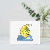 Banaan bij Yoga op Yoga mat Briefkaart (Staand voorkant)