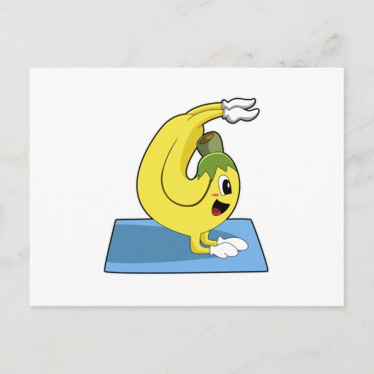 Banaan bij Yoga op Yoga mat Briefkaart (Voorkant)