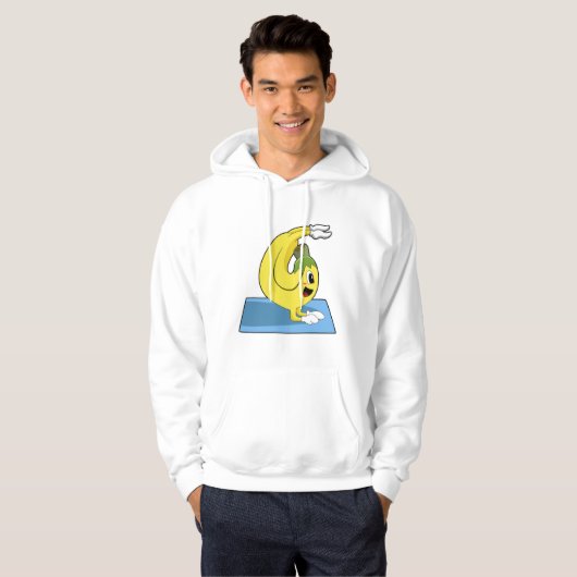Banaan bij Yoga op Yoga mat Hoodie (Voorkant volledig)