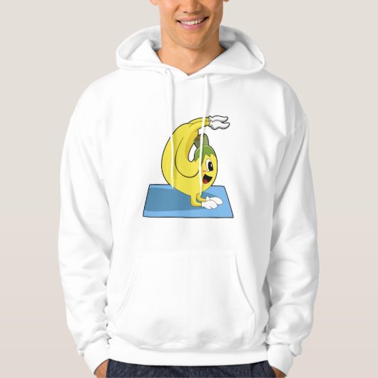 Banaan bij Yoga op Yoga mat Hoodie (Voorkant)