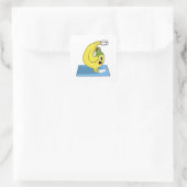Banaan bij Yoga op Yoga mat Vierkante Sticker (Tas)