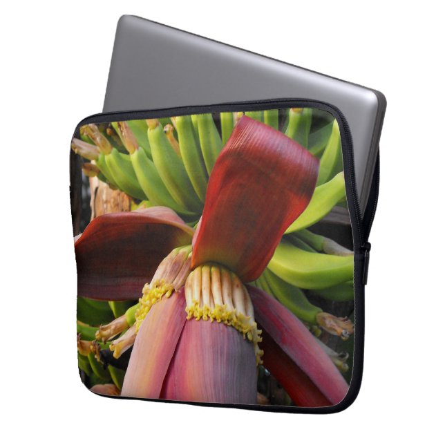 Banaan Bloem Laptop Sleeve (Voorkant Links)