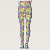 Banaan bos gele patroon paarse legging (Voorkant)