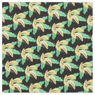 Banaan bosjes Retro Tropisch Geel Zwart Stof