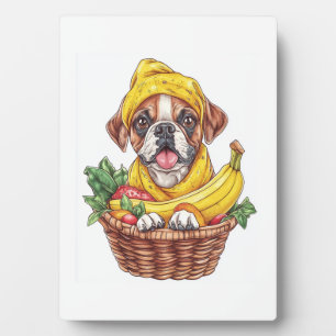 Banaan Boxer � Grappige Fruit Hond Fotoplaat