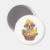 Banaan Boxer � Grappige Fruit Hond Magneet (Voorkant / Achterkant)
