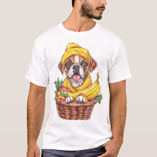 Banaan Boxer � Grappige Fruit Hond T-shirt (Voorkant)