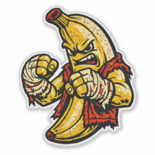 Banaan Brawler — Vintage Retro Street Fighter  Sticker
