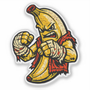 Banaan Brawler — Vintage Retro Street Fighter  Sticker