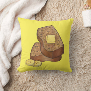 Banaan Brood Loaf Slice Butter Baking Food Kussen