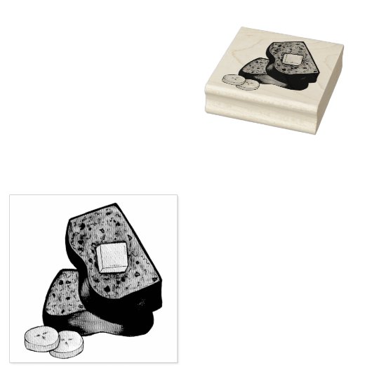 Banaan Brood Loaf Slice Butter Baking Food Rubberstempel (Gestempeld)