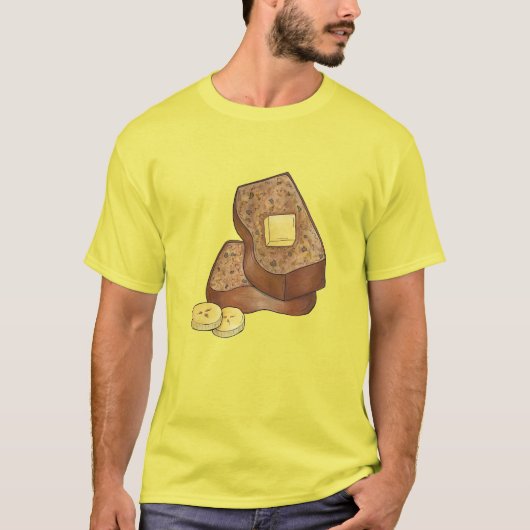 Banaan Brood Loaf Slice Butter Baking Food T-shirt (Voorkant)