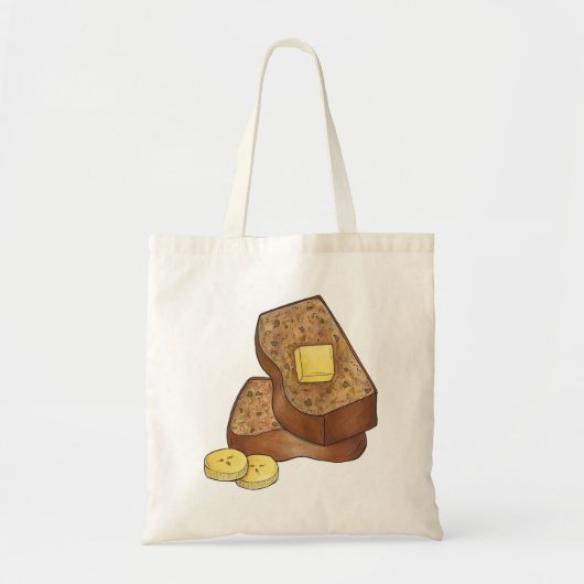 Banaan Brood Loaf Slice Butter Baking Food Tote Bag (Voorkant)