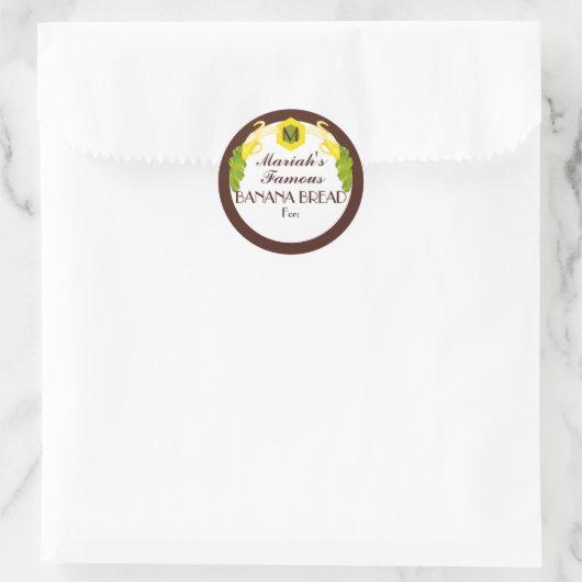 Banaan broodsaus jam inblikken uit de keuken van ronde sticker (Tas)