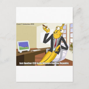 Banaan CEO Grappige Offbeat Cartoon Verzamelaars C Briefkaart