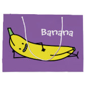 Banaan die glimlacht, legt en relaxeert groot cadeauzakje (Achterkant)