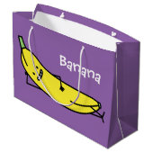 Banaan die glimlacht, legt en relaxeert groot cadeauzakje (Achterkant Gekanteld)