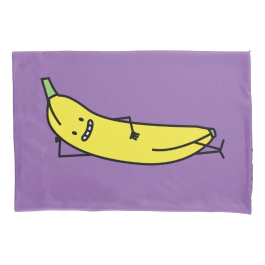 Banaan die glimlacht, legt en relaxeert kussensloop (Voorkant)