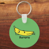 Banaan die glimlacht, legt en relaxeert sleutelhanger (Voorkant)