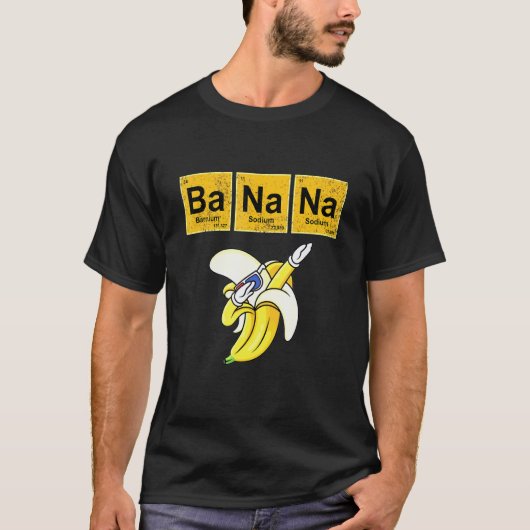 Banaan Elementair Vierkant Scheikunde Wetenschapsl T-shirt (Voorkant)