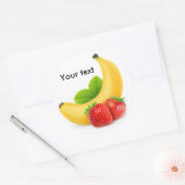 Banaan en aardbeien ronde sticker (Envelop)