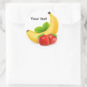 Banaan en aardbeien ronde sticker (Tas)