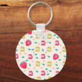 Banaan- en aardbeienmelk sleutelhanger (Voorkant)