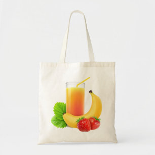 Banaan en aardbeienschudden tote bag