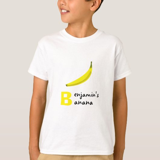 Banaan en de letter "B" voor jouw naam T-shirt (Voorkant)