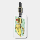 Banaan en pannenkoeken Ontbijt Fun Food Bagagelabel (Voorkant verticaal)