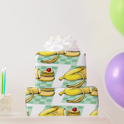 Banaan en pannenkoeken Ontbijt Fun Food Cadeaupapier