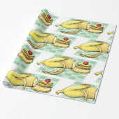 Banaan en pannenkoeken Ontbijt Fun Food Cadeaupapier (Uitgerold)