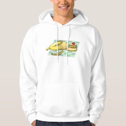 Banaan en pannenkoeken Ontbijt Fun Food Hoodie (Voorkant)