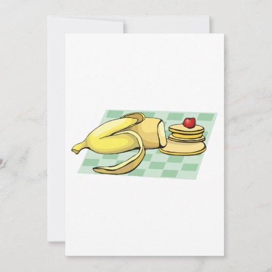 Banaan en pannenkoeken Ontbijt Fun Food Kaart (Voorkant)
