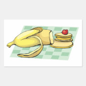 Banaan en pannenkoeken Ontbijt Fun Food Rechthoekige Sticker (Voorkant)