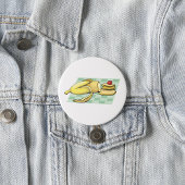 Banaan en pannenkoeken Ontbijt Fun Food Ronde Button 7,6 Cm