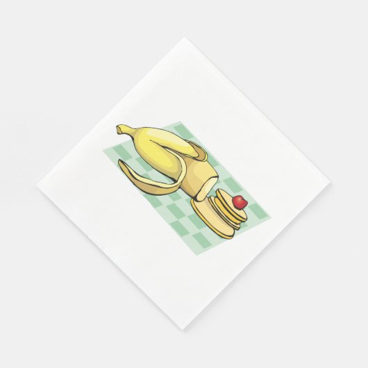 Banaan en pannenkoeken Ontbijt Fun Food Servet (Hoek)