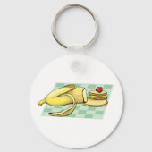 Banaan en pannenkoeken Ontbijt Fun Food Sleutelhanger (Voorkant)