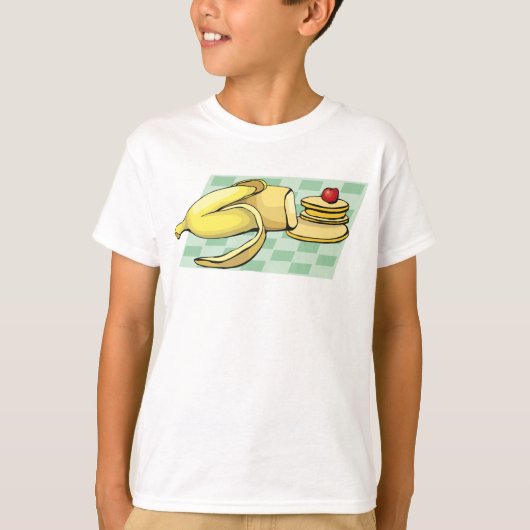 Banaan en pannenkoeken Ontbijt Fun Food T-shirt (Voorkant)