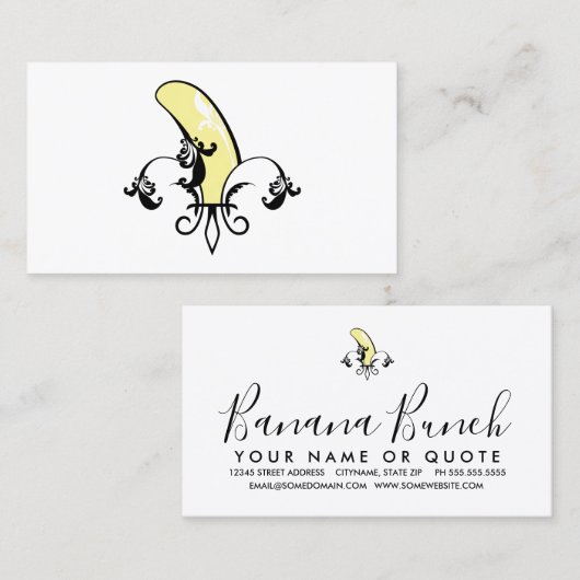 banaan fleur de lis visitekaartje (Voorkant / Achterkant)