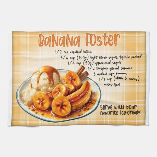 Banaan Foster Recept Theedoek (Horizontaal)