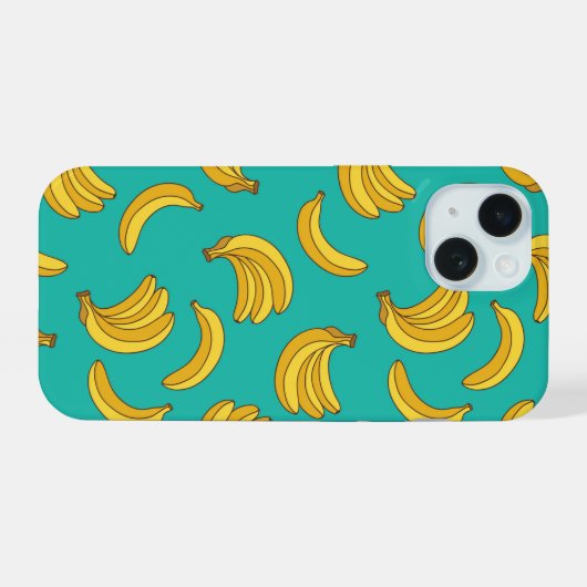 Banaan Fruit Fun Patroon iPhone 15 Case (Achterkant horizontaal)