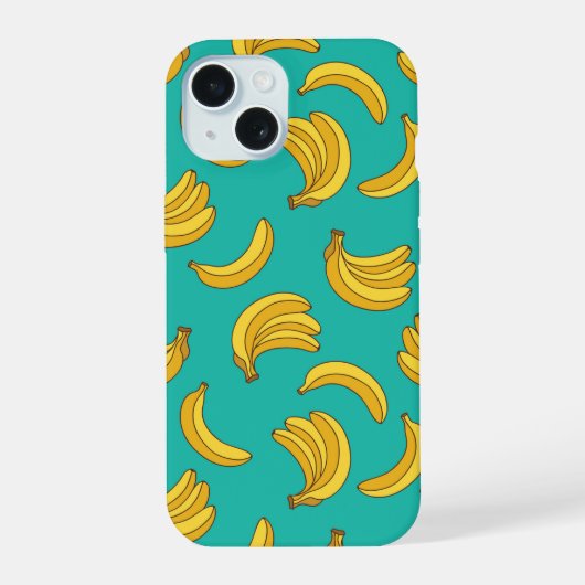 Banaan Fruit Fun Patroon iPhone 15 Case (Achterkant)