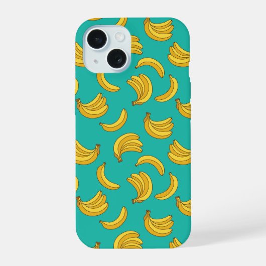 Banaan Fruit Fun Patroon iPhone 15 Case (Achterkant)